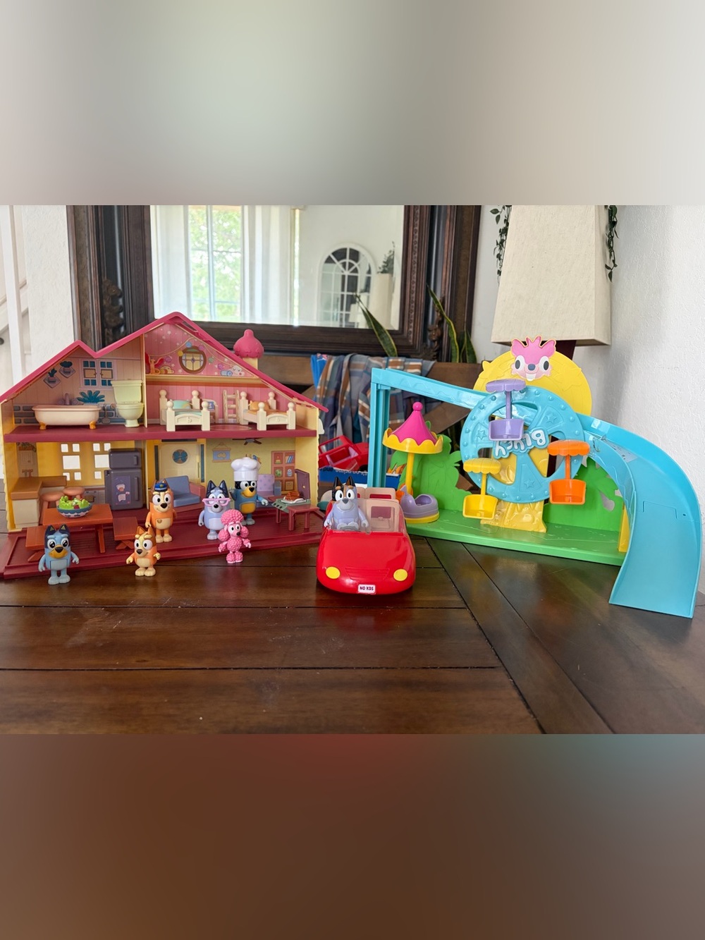 Bluey and Friends Toys Lot figures And Accessories Cars, House, Furniture,